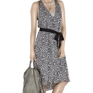 L’Agence Leopard Print Silk Dress